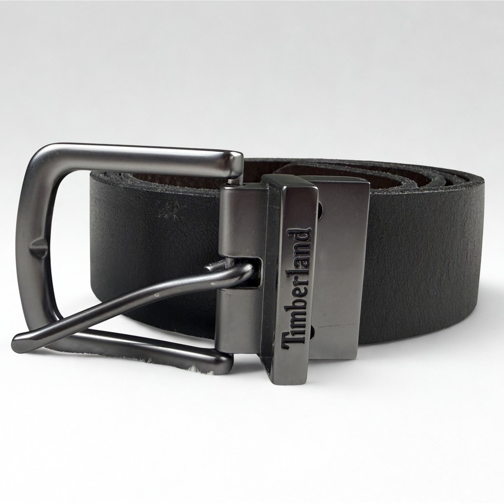 Timberland‎ Reversible Belt Mens Black Brown Leather Gunmetal Swivel Buckle